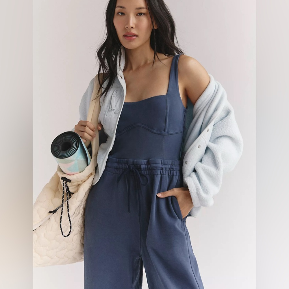 Free People Inbound Onesie New With Tags Stylish Women's Jumpsuit Misty Blue - Picture 7 of 8